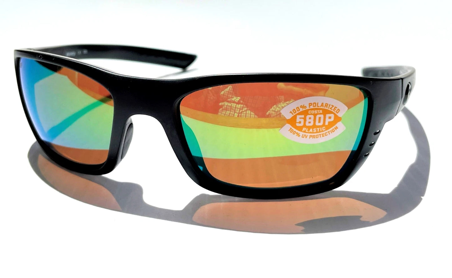 COSTA Del Mar WHITETIP Blackout POLARIZED Green Mirror 580P Lens Sunglass WTP01 OGMP