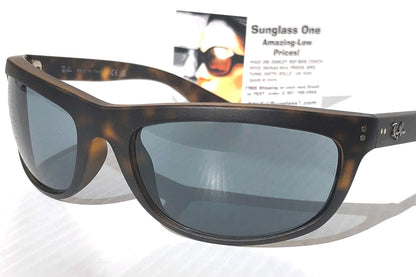 Ray Ban BALORAMA Matte Havana Frame Dark Blue Lens Sunglass RB 4089 894/56