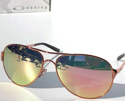 Oakley CAVEAT in Rose Gold Frame with POLARIZED Galaxy Rose Gold lens Sunglasses oo4054 - Two-Lens Bundle!