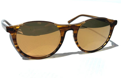 REVO NOLITA Amber Horn POLARIZED Champagne Gold Lens Sunglass RE 2200 11 CH