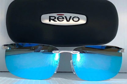 REVO DESCEND Z Metal Satin Chrome POLARIZED Blue Water Lens Sunglass RE 1170 03 BL
