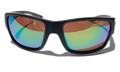 Costa Del Mar TAILFIN Matte Black POLARIZED Green Mirror 580P Lens Sunglass 9113-07 57mm