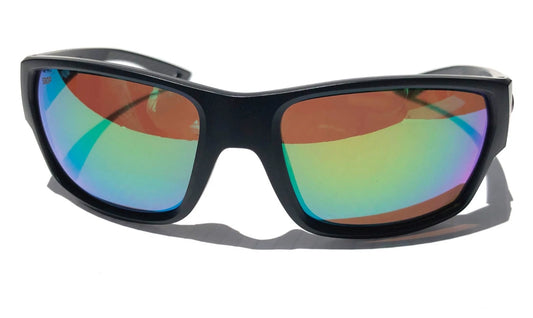 Costa Del Mar TAILFIN Matte Black POLARIZED Green Mirror 580P Lens Sunglass 9113-07 57mm