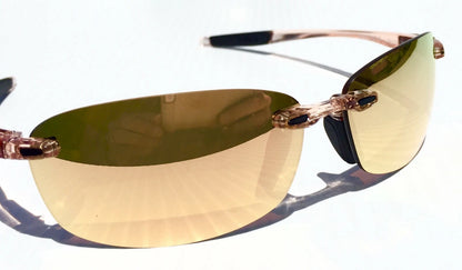 REVO DESCEND N Blush Crystal POLARIZED Champaign Rose Lens Sunglass RE 4059 10 CH