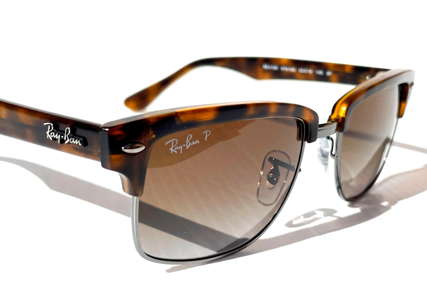 Ray Ban CLUBMASTER Demi Gloss Havana Frame POLARIZED Brown Lens Sunglass RB 4190 878/M2