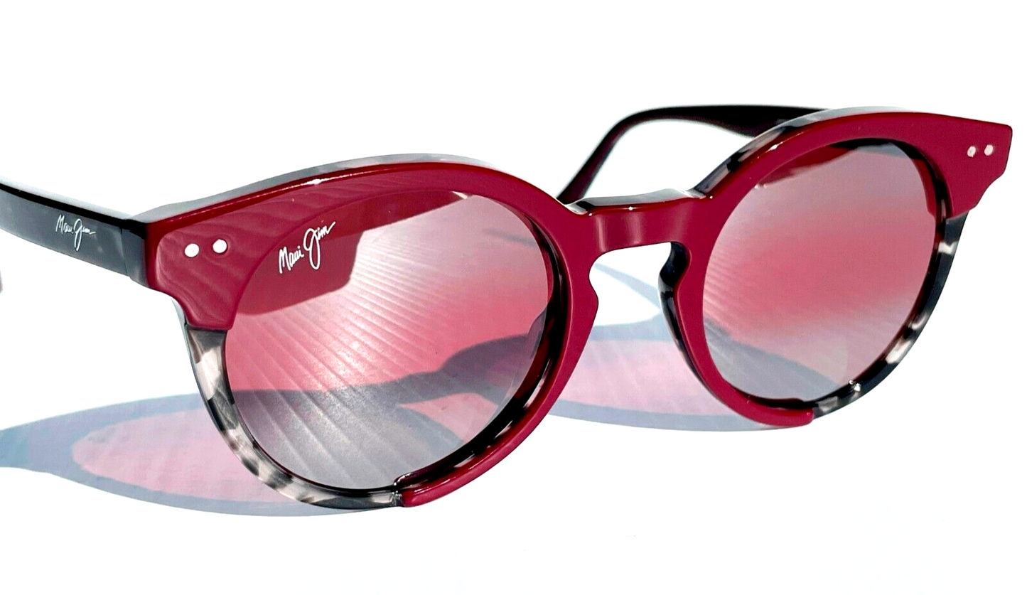 Maui Jim UPSIDE DOWN FALLS Burgundy Tort POLARIZED Rose GLASS Sunglass R861-07