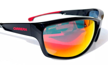 Carrera DUCATI CARDUC Shiny Black Frame Red Mirror Lens Sunglass 002/S 0A4UZ