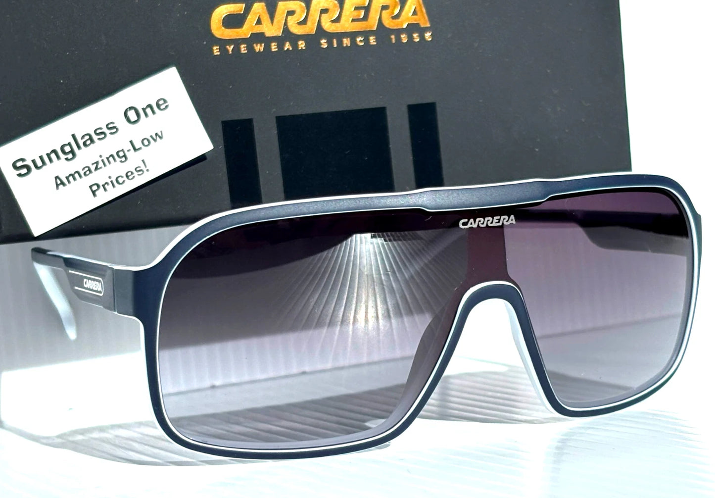 CARRERA White & Blue Frame Gradient Grey Lens Sunglass 1046/S 0JU9O
