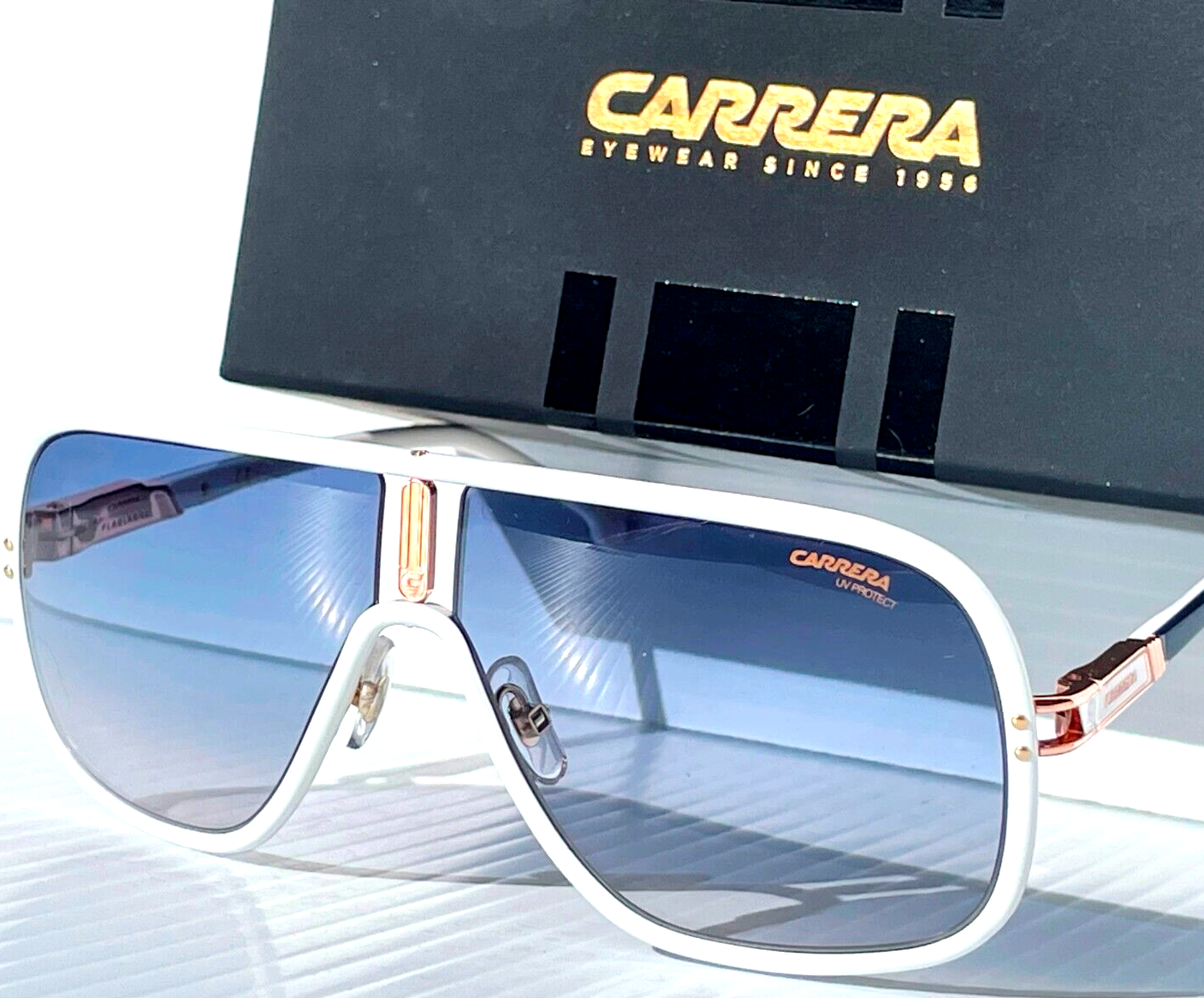 CARRERA Flaglab 11 in White Frame with Gradient Blue Lens Sunglass VK608