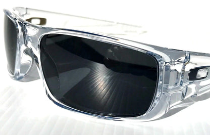 Oakley CRANKSHAFT Shiny Clear Frame POLARIZED Galaxy Black Lens Sunglass 9239-04- Two-Lens Bundle!