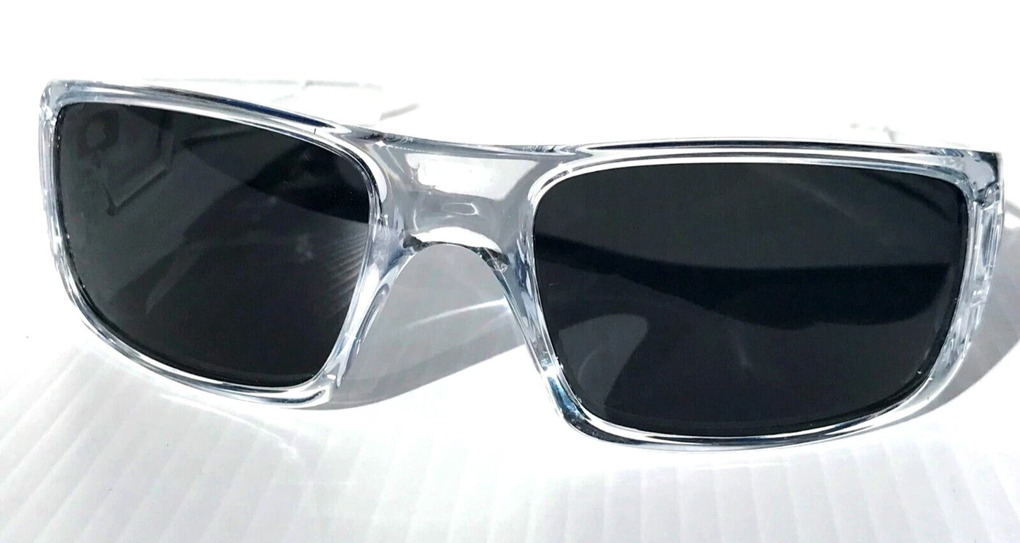 Oakley CRANKSHAFT Shiny Clear Frame POLARIZED Galaxy Black Lens Sunglass 9239-04- Two-Lens Bundle!
