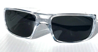 Oakley CRANKSHAFT Shiny Clear Frame POLARIZED Galaxy Black Lens Sunglass 9239-04- Two-Lens Bundle!