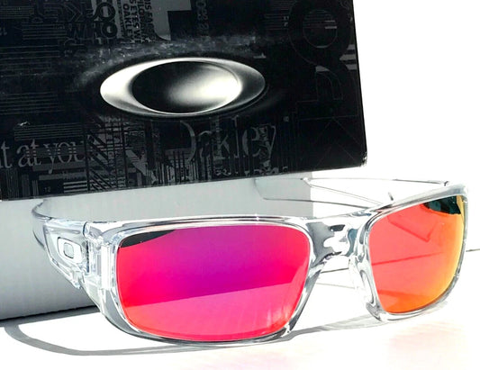 Oakley CRANKSHAFT Shiny Clear Frame POLARIZED Galaxy Magenta Mirror Lens Sunglass 9239-04- Two-Lens Bundle!