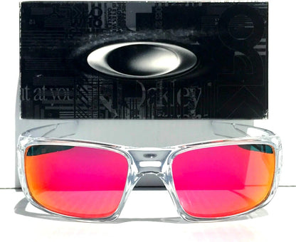 Oakley CRANKSHAFT Shiny Clear Frame POLARIZED Galaxy Magenta Mirror Lens Sunglass 9239-04- Two-Lens Bundle!