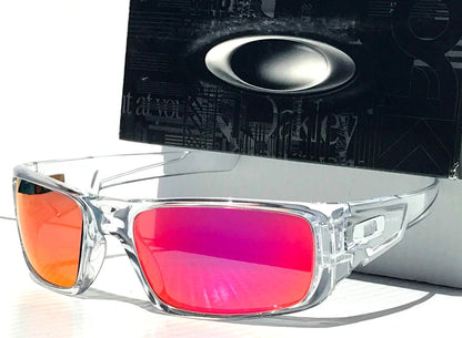 Oakley CRANKSHAFT Shiny Clear Frame POLARIZED Galaxy Magenta Mirror Lens Sunglass 9239-04- Two-Lens Bundle!