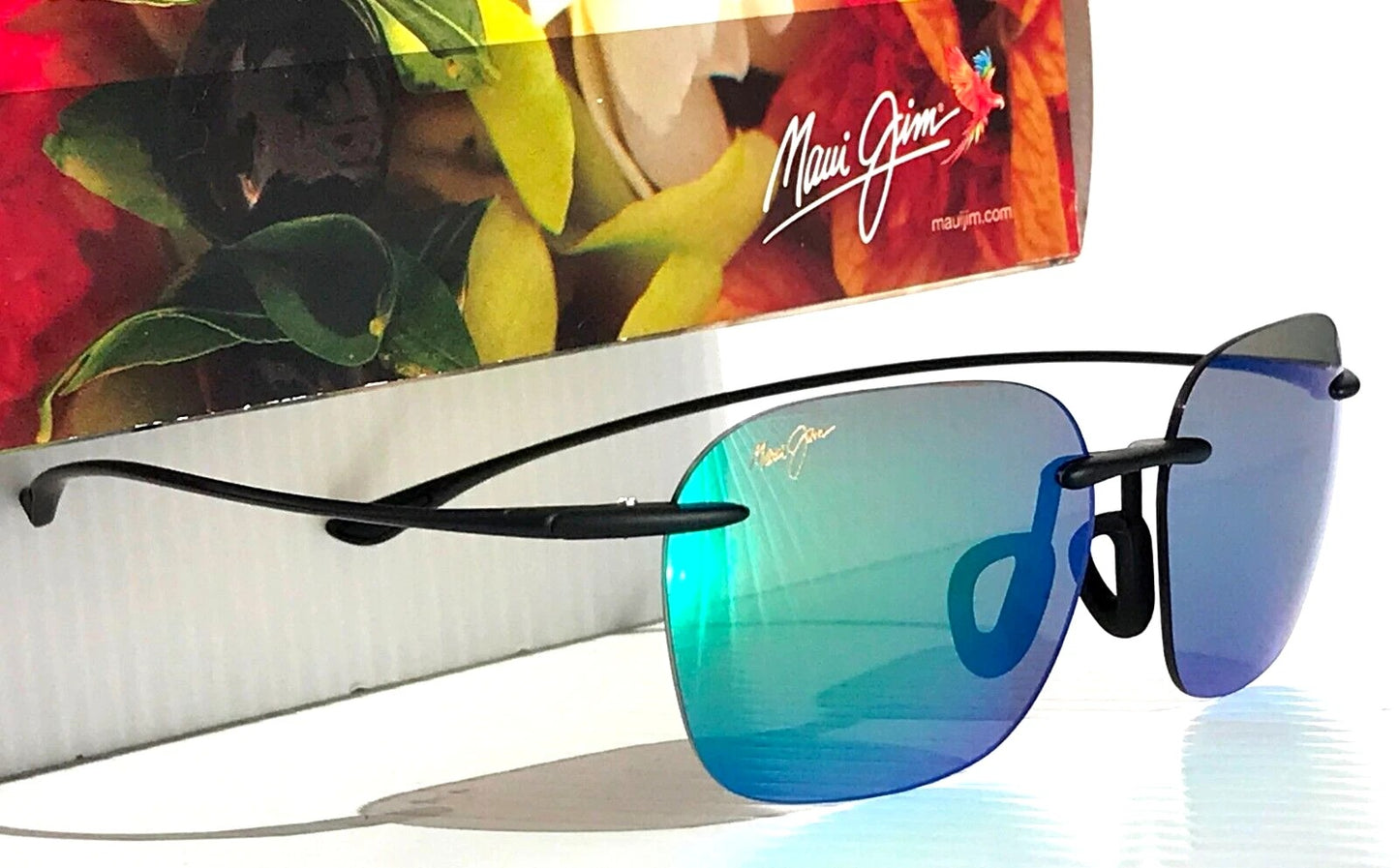 Maui Jim KOMOHANA Matte Black Frame POLARIZED Maui Green Small Sunglass GM446-2M