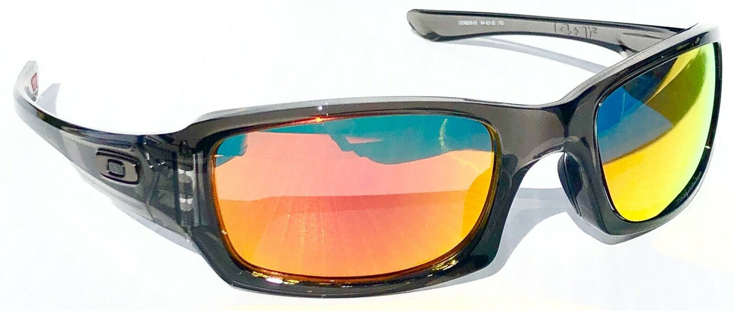 Oakley FIVES Squared in Grey Smoke Frames POLARIZED Galaxy Ruby Lens Sunglass oo9238-04 - Two-Lens Bundle!