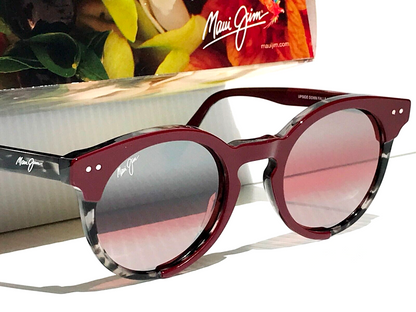 Maui Jim UPSIDE DOWN FALLS Burgundy Tort POLARIZED Rose GLASS Sunglass R861-07