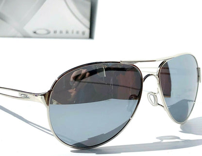 Oakley CAVEAT in Silver Frame with POLARIZED Galaxy Chrome Lens Sunglasses oo4054 - Two-Lens Bundle!