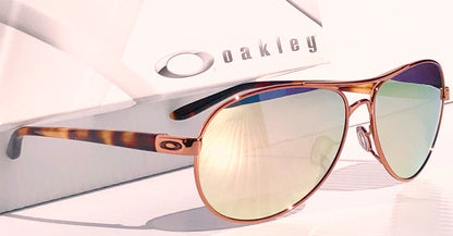 Oakley Feedback Rose Gold Frame POLARIZED Galaxy Rose Mirror Lens Sunglass oo4079