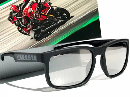 Carrera DUCATI CARDUC Shiny Black Frame Grey Mirror Lens Sunglass 001/S 08ATA