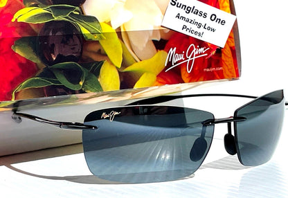 Maui Jim LIGHTHOUSE Gloss Black Frame POLARIZED Grey Lens Sunglass 423-02