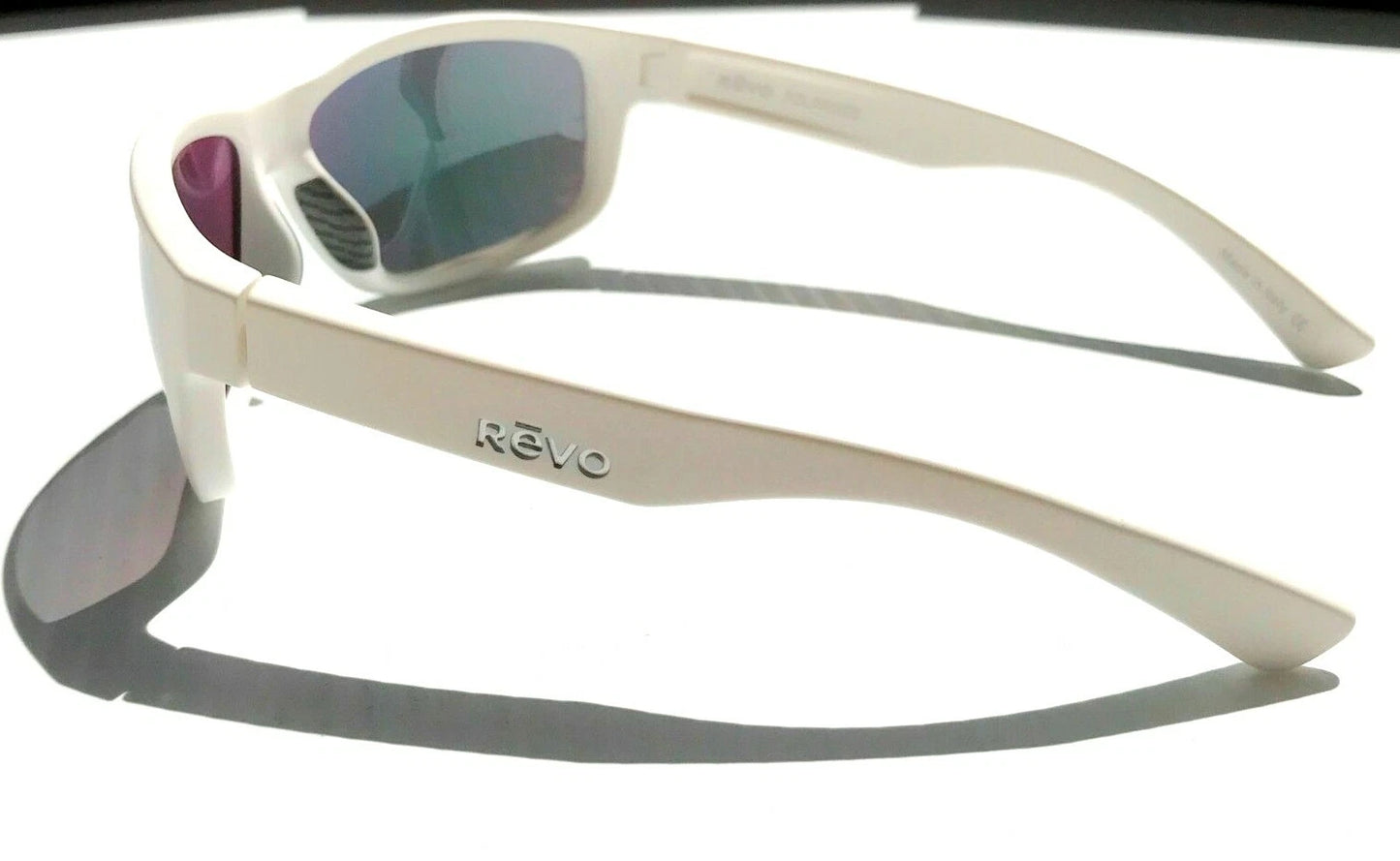 REVO BASELINER White POLARIZED Stealth Chrome Mirrored Lens Sunglass RE 1006 09 ST