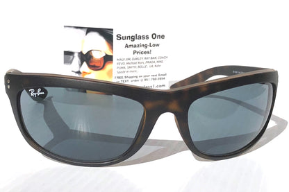 Ray Ban BALORAMA Matte Havana Frame Dark Blue Lens Sunglass RB 4089 894/56