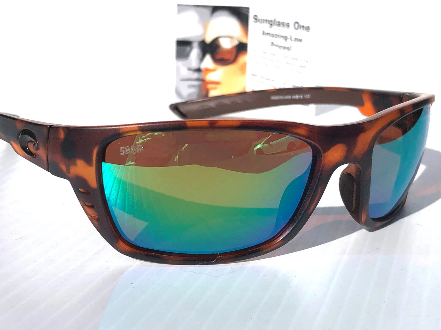 Costa Del Mar WHITETIP Matte Retro Tortoise POLARIZED Green 580P Lens Sunglass WTP 66