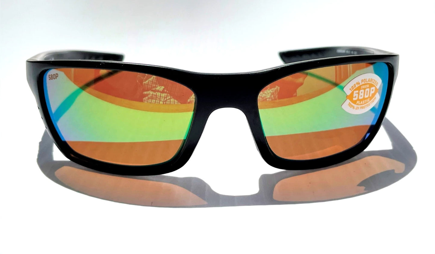 COSTA Del Mar WHITETIP Blackout POLARIZED Green Mirror 580P Lens Sunglass WTP01 OGMP