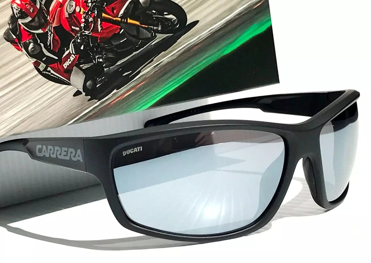 Carrera DUCATI CARDUC Shiny Black Frame Grey Mirror Lens Sunglass 002/S 08AT4