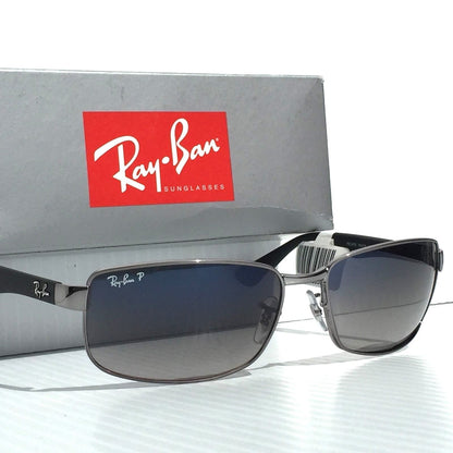 Ray Ban Gunmetal & Black Frames POLARIZED Grey Blue Lens Sunglass RB 3478 004