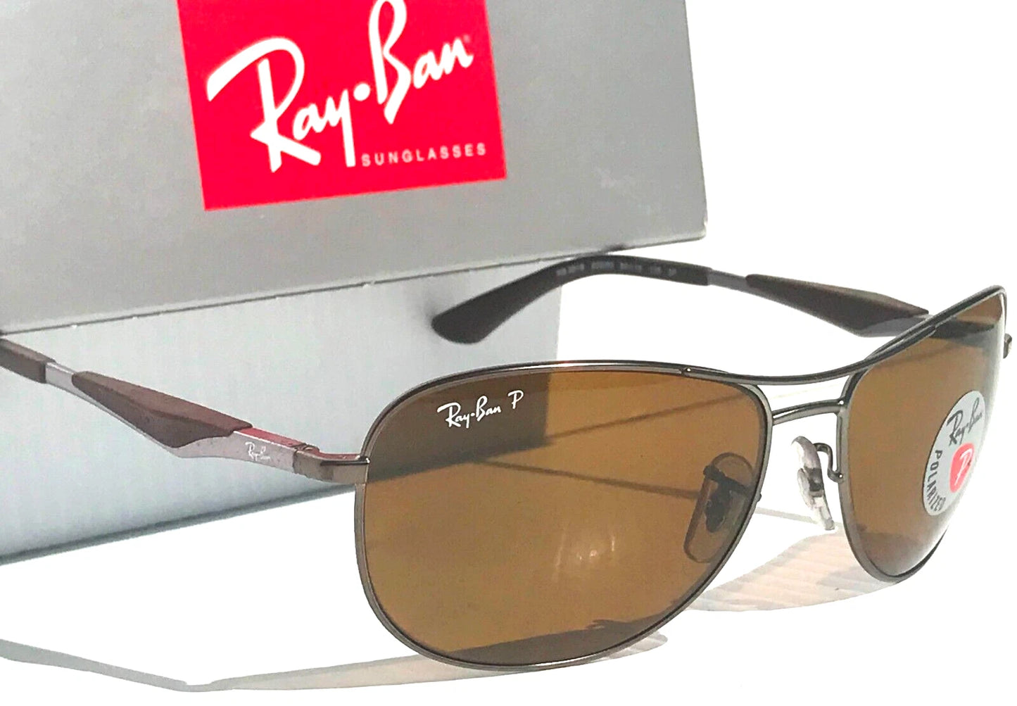 Ray Ban Matte Gunmetal POLARIZED Brown Lens Sunglass RB3519 029/83