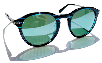 REVO PYTHON 3 Blue Horn Round GLASS Gray Lens Sunglass RE 1177 05 SG50