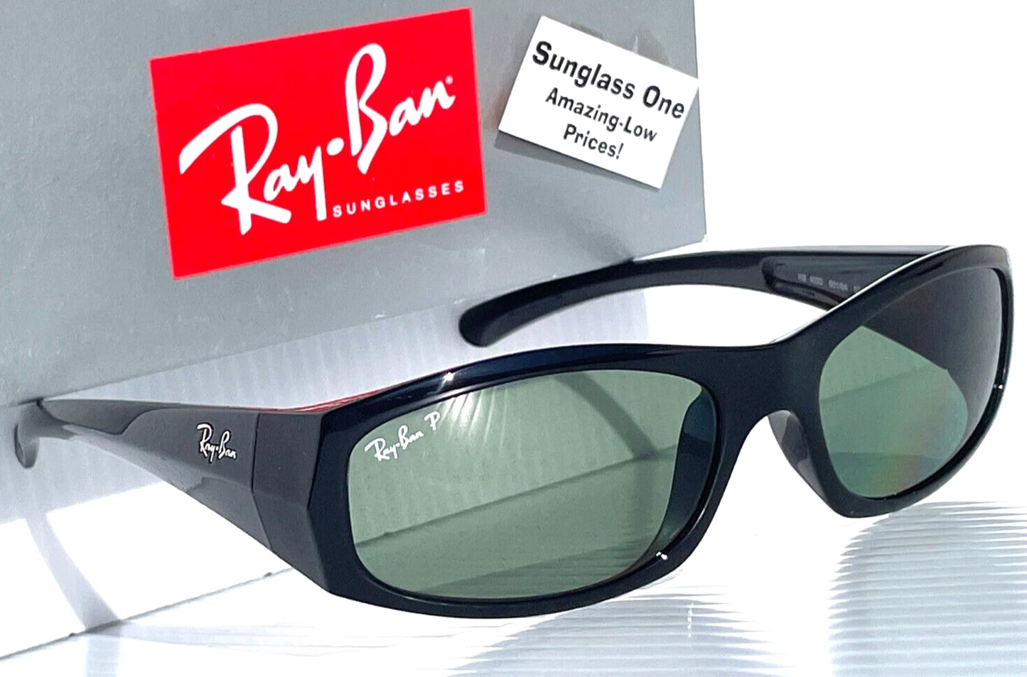 RAY BAN Shiny Black Frame POLARIZED Green Lens Sunglass RB4093 601/9A