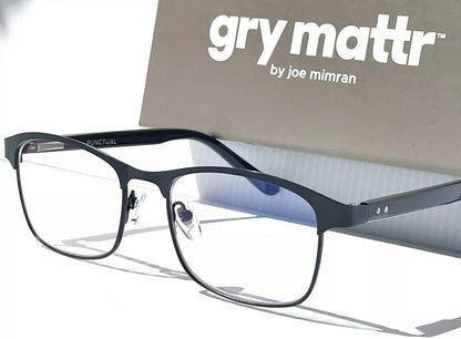 Gry Mattr DESIGNER READERS Matte Black Frame PUNCTUAL Blue Light Blocking Eyewear