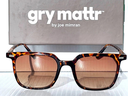 Gry Mattr DESIGNER SUN READERS CLEVER Shiny Tortoise Bifocal Sunglass
