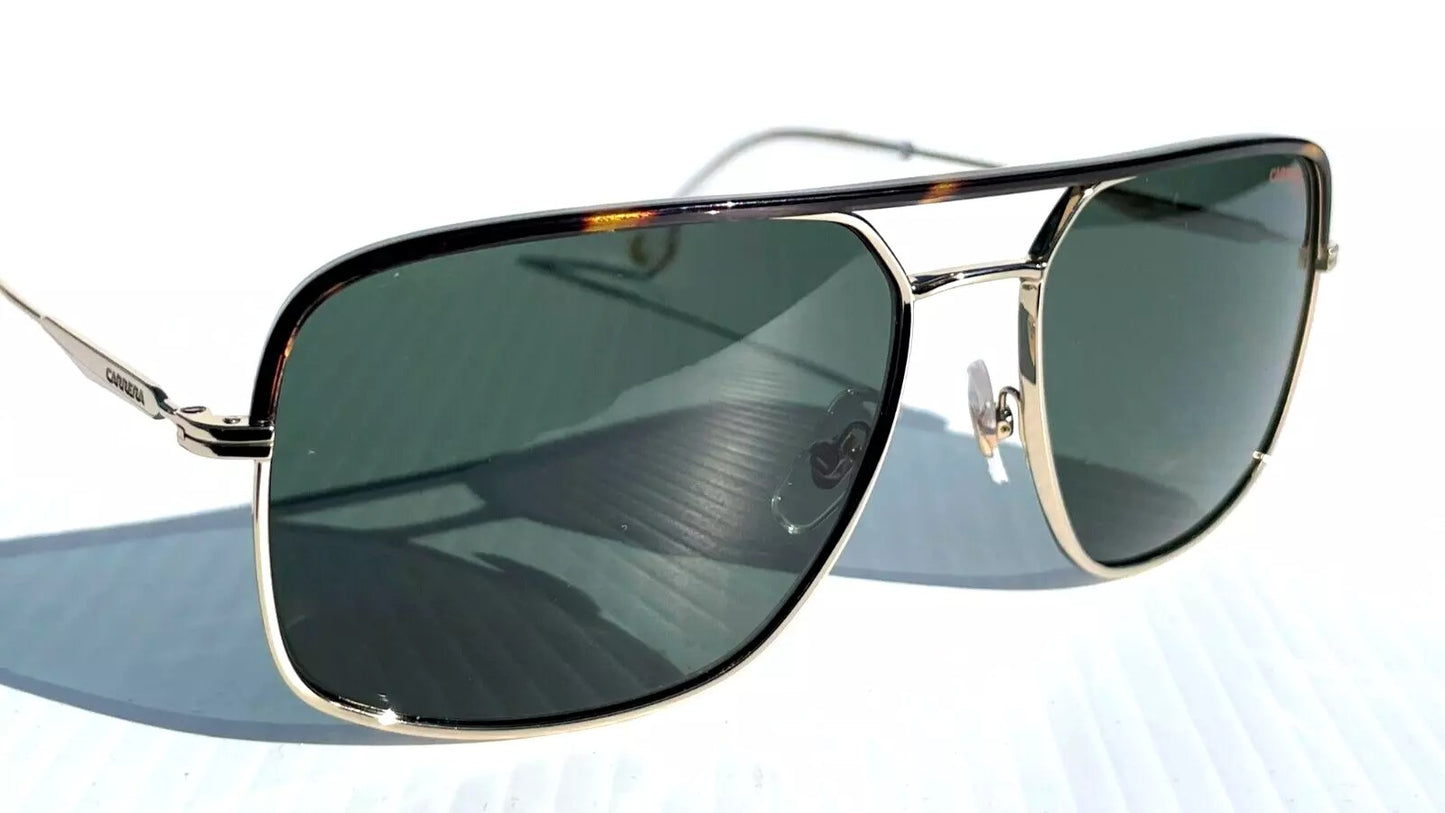 CARRERA Polished Gold Tortoise Aviator Green Grey Lens Sunglass 152/S 0PEF