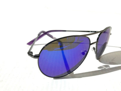 NIKE Chance Gunmetal Chrome Aviator Frame Blue Mirrored Lens Sunglass EV1218 055