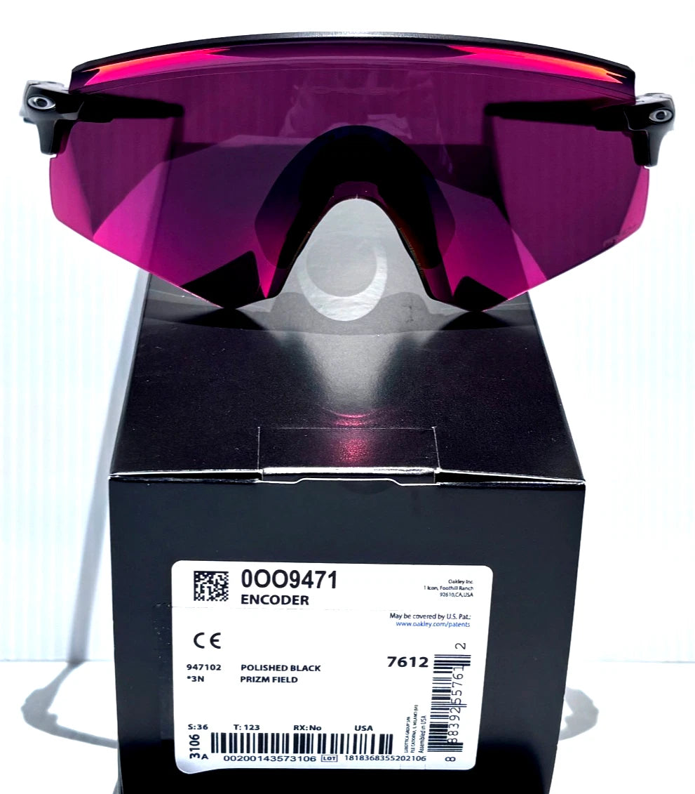 Oakley ENCODER Shiny Black Frame PRIZM Field Red Lens Sunglass oo9471-02