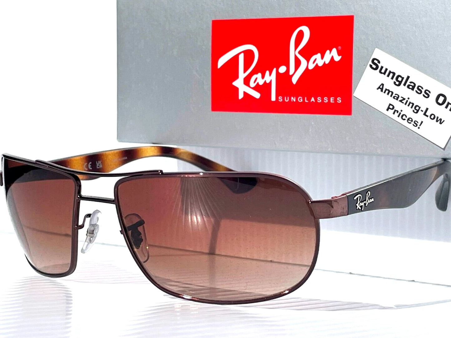Ray Ban Bronze Tortoise UV PROTECTION Bronze Gradient Lens Sunglass RB3492 014/85