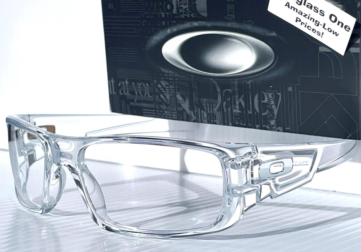 Oakley CRANKSHAFT Shiny Clear Frame Non-Polarized Galaxy HD Clear Iridium Lens Sunglass 9239-04 - Two-Lens Bundle!