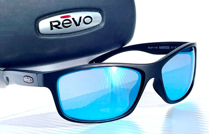 REVO HARNESS Matte Black POLARIZED Blue Water Lens Sunglass RE 4071 11 BL