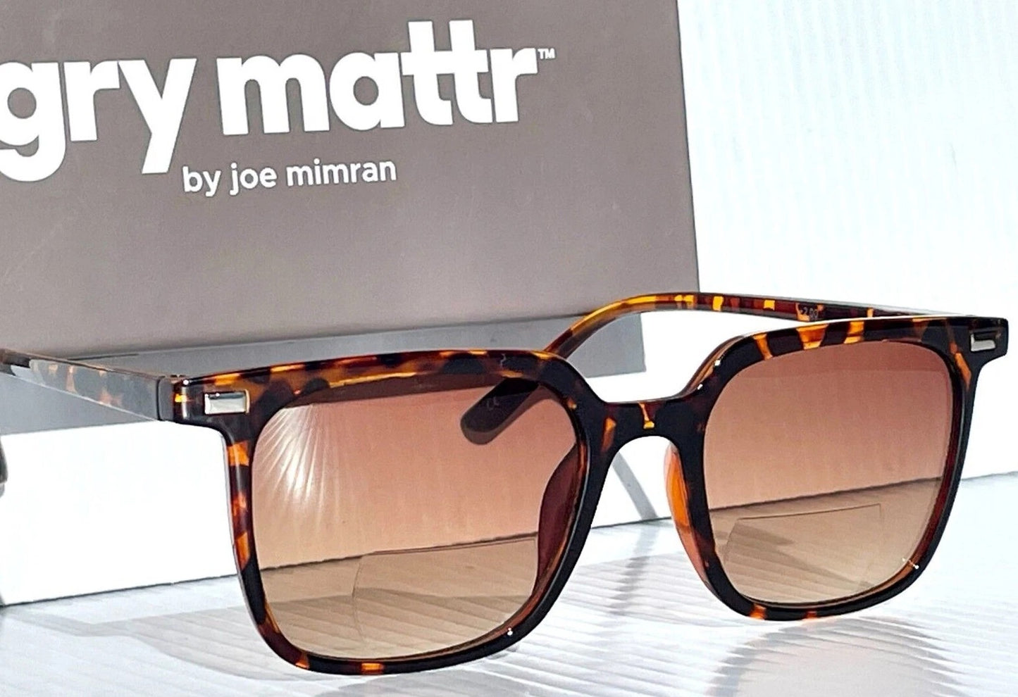 Gry Mattr DESIGNER SUN READERS CLEVER Shiny Tortoise Bifocal Sunglass