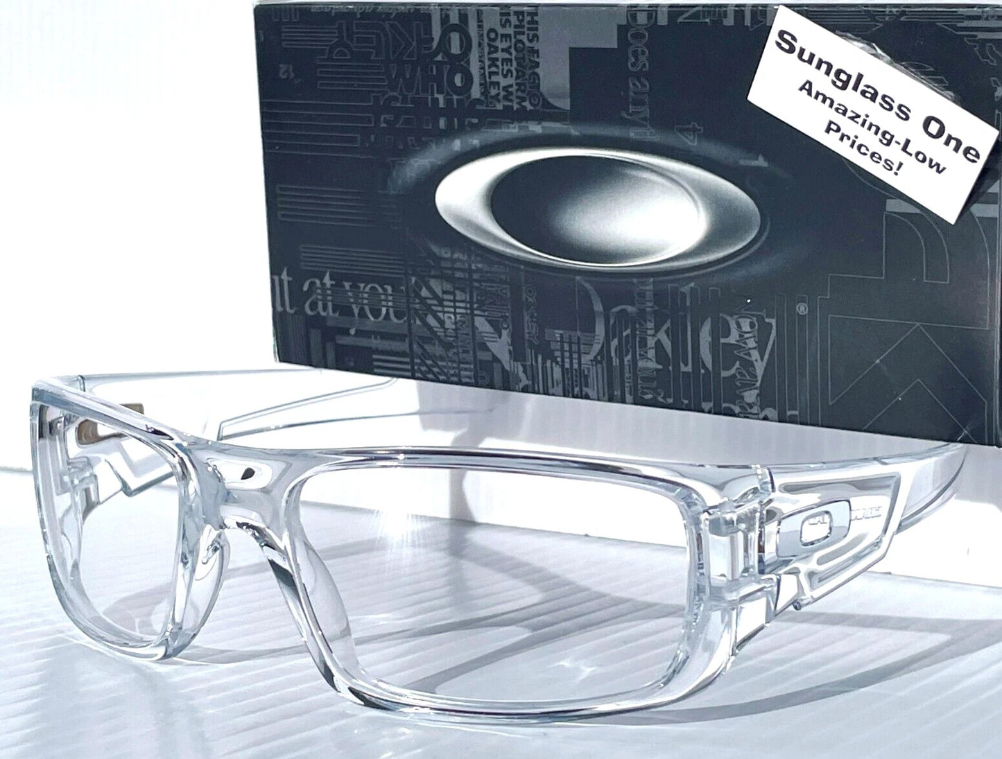 Oakley CRANKSHAFT Shiny Clear Frame Non-Polarized Galaxy HD Clear Iridium Lens Sunglass 9239-04 - Two-Lens Bundle!