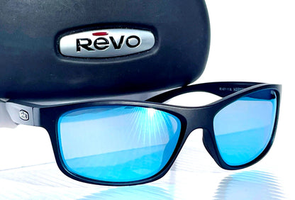 REVO HARNESS Matte Black POLARIZED Blue Water Lens Sunglass RE 4071 11 BL