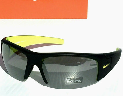 Nike DIVERGE Black Matte Wrap Yellow Gray Frame Silver Flash Lens Sunglass EV0325 007