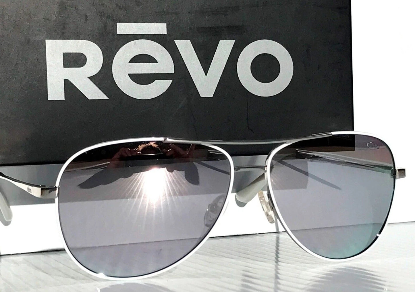 REVO RELAY Shiny Chrome Aviator POLARIZED Chrome Lens Sunglass RE 1014 03 ST