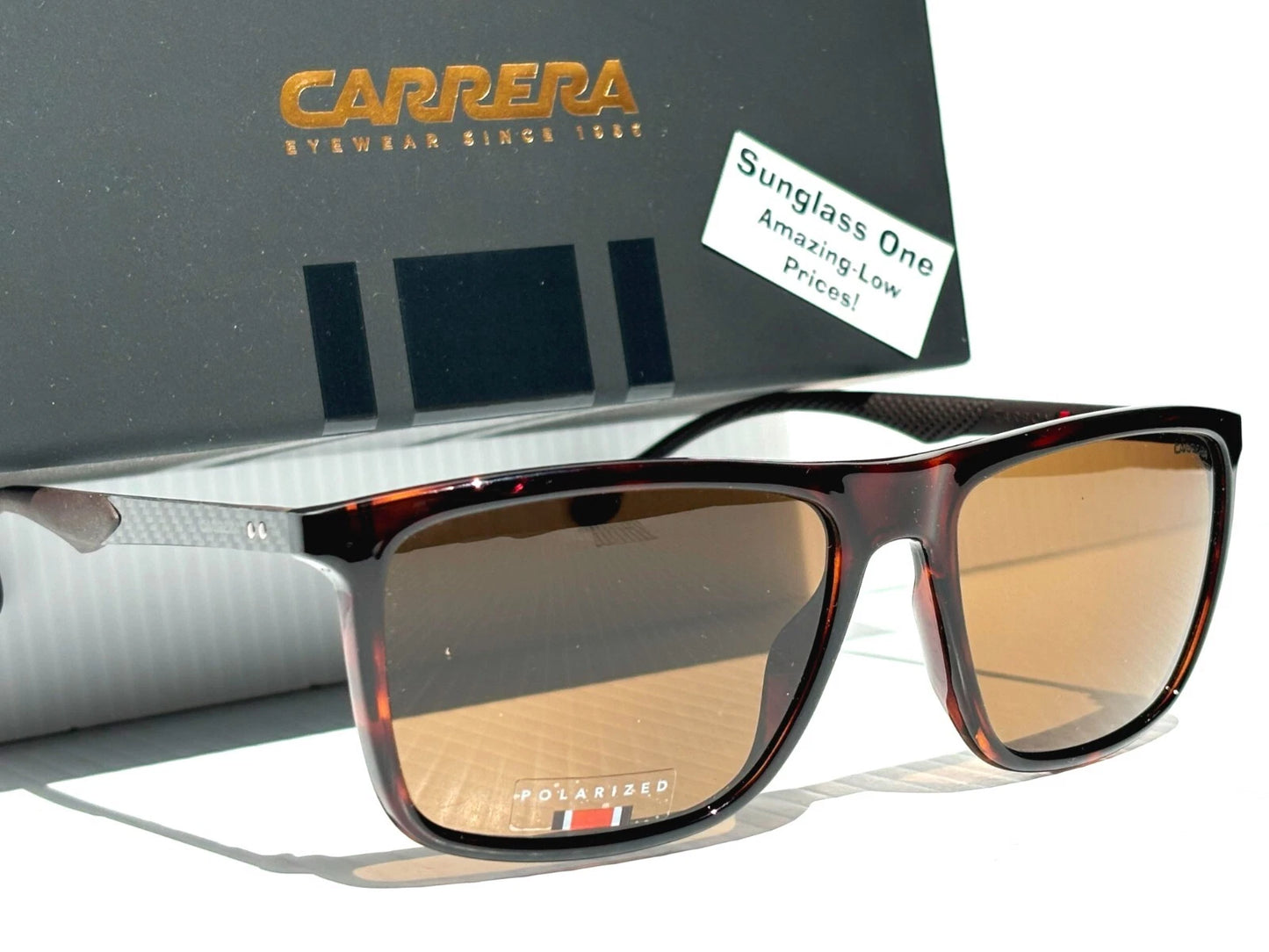 CARRERA Tortoise Carbon Fiber POLARIZED Brown Lens Sunglass 8032/S 086SP