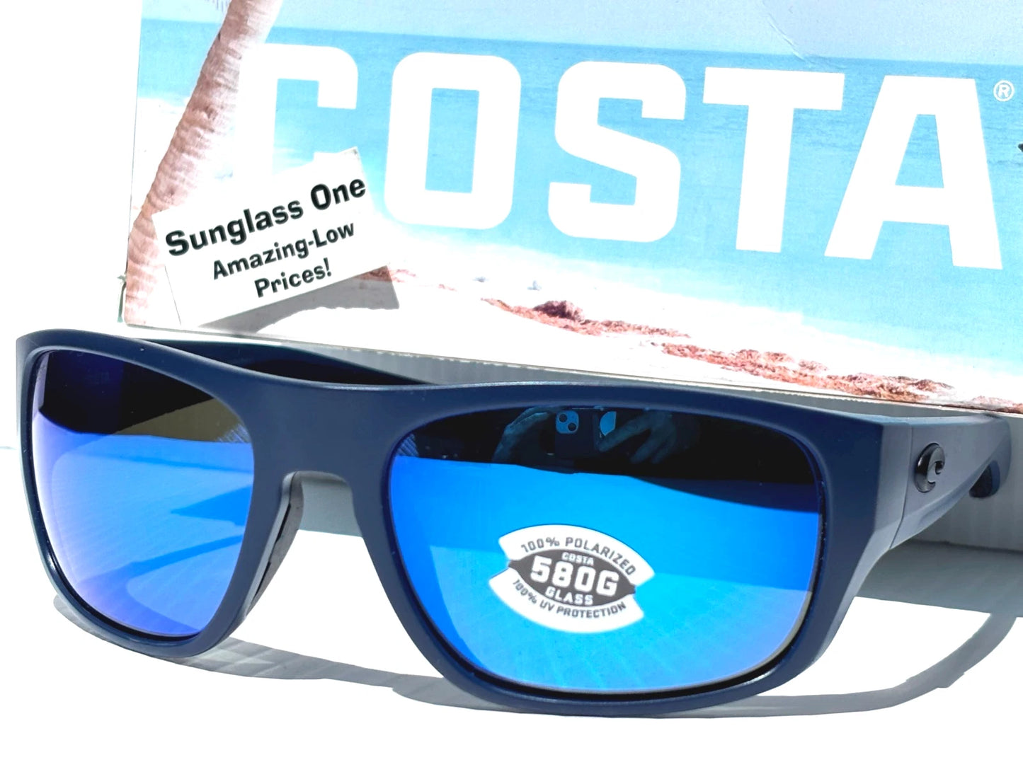 Costa Del Mar TICO Matte Midnight Blue POLARIZED Blue 580G GLASS Sunglass TCO14